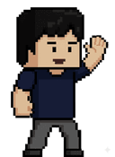 Bye character waving